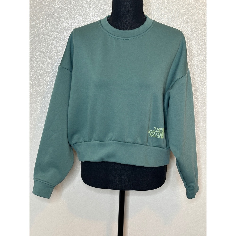 The North Face Horizon Cropped Boxy Oversized Sweatshirt Teal Size Small - Picture 1 of 7